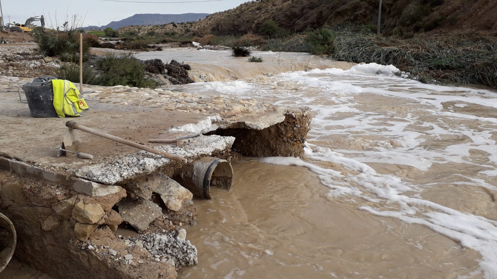 Ramal de Cieza y Abarán rotura de la conducción