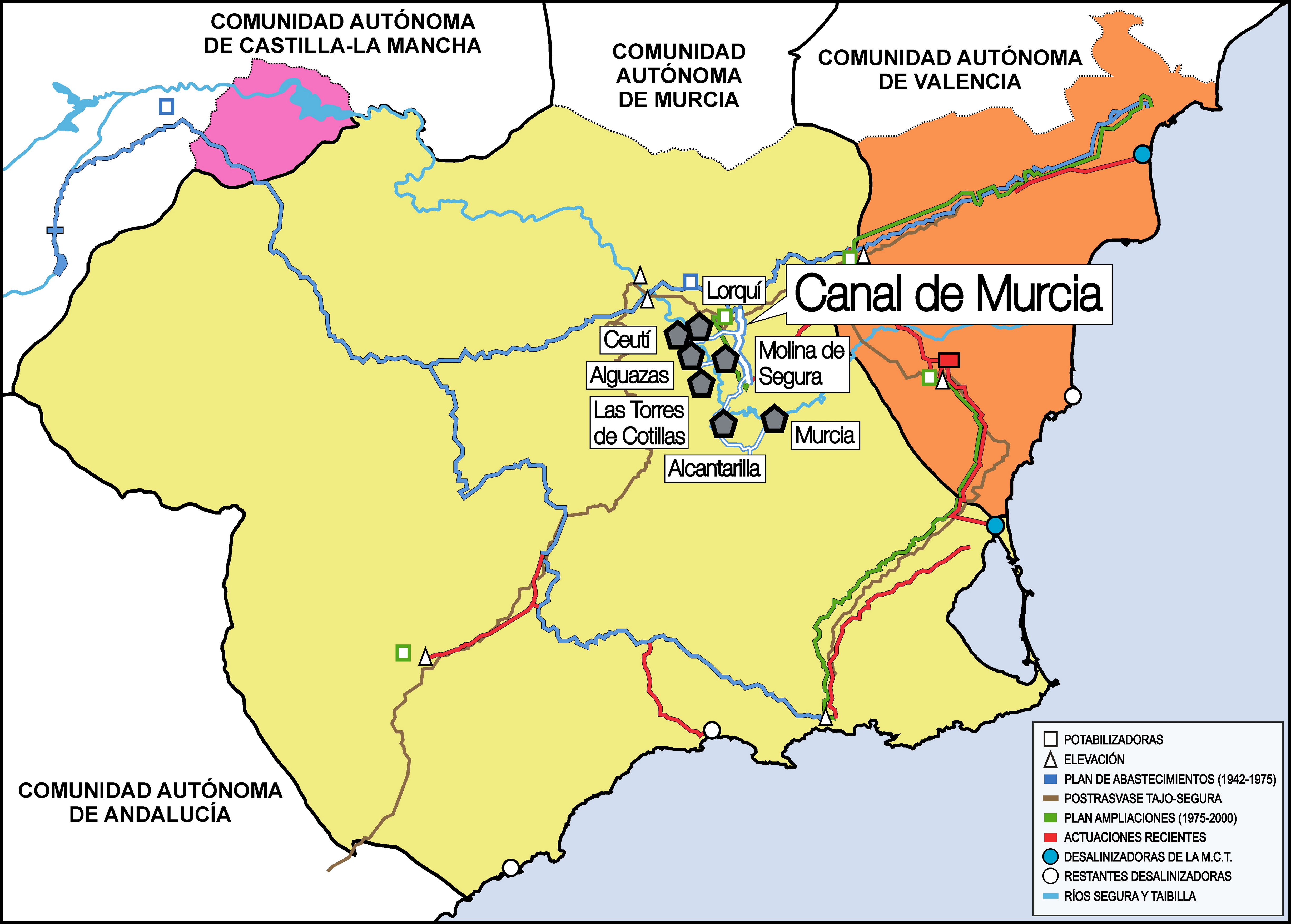 Mapa del Canal de Murcia