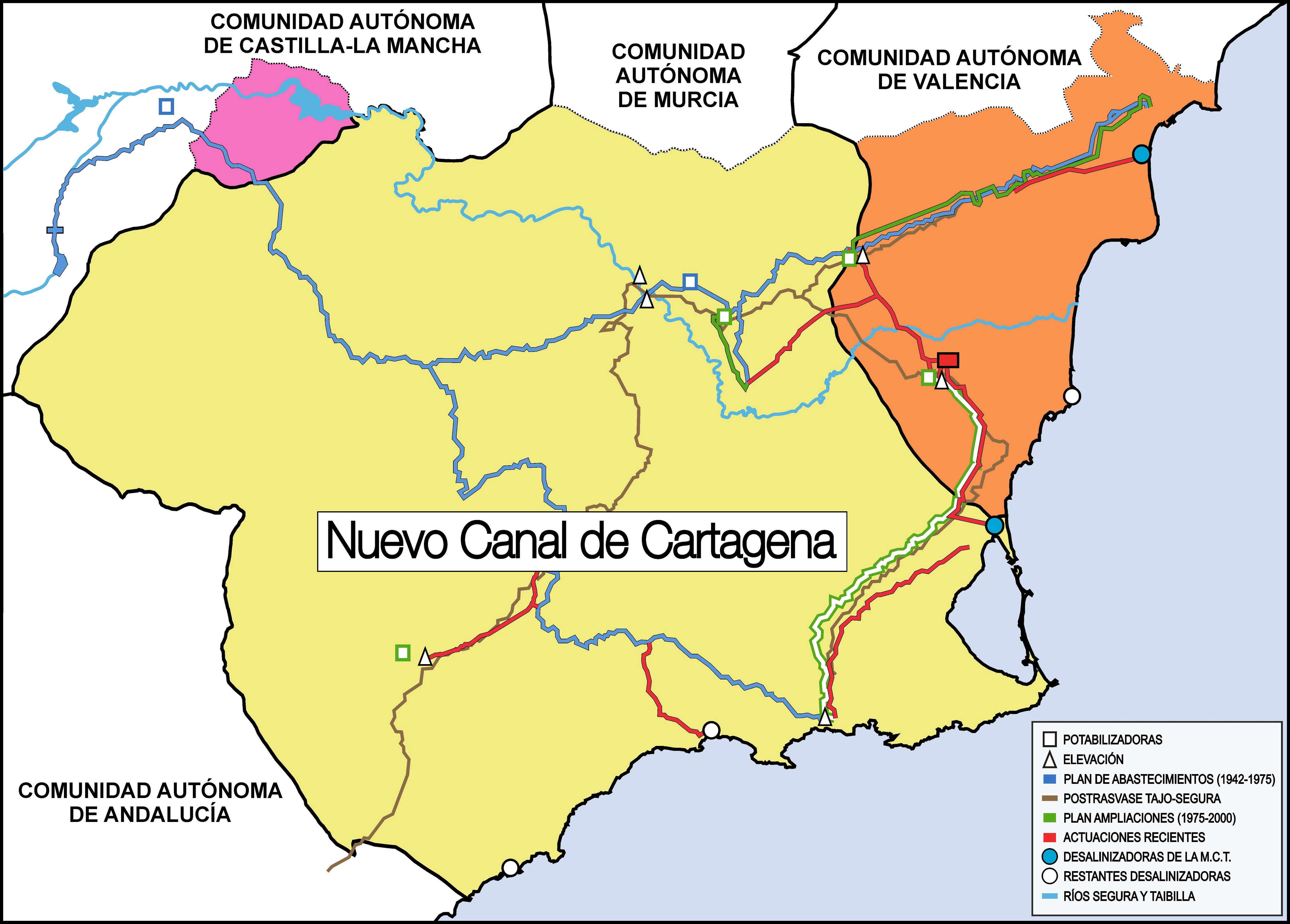 Mapa del Nuevo Canal de Cartagena