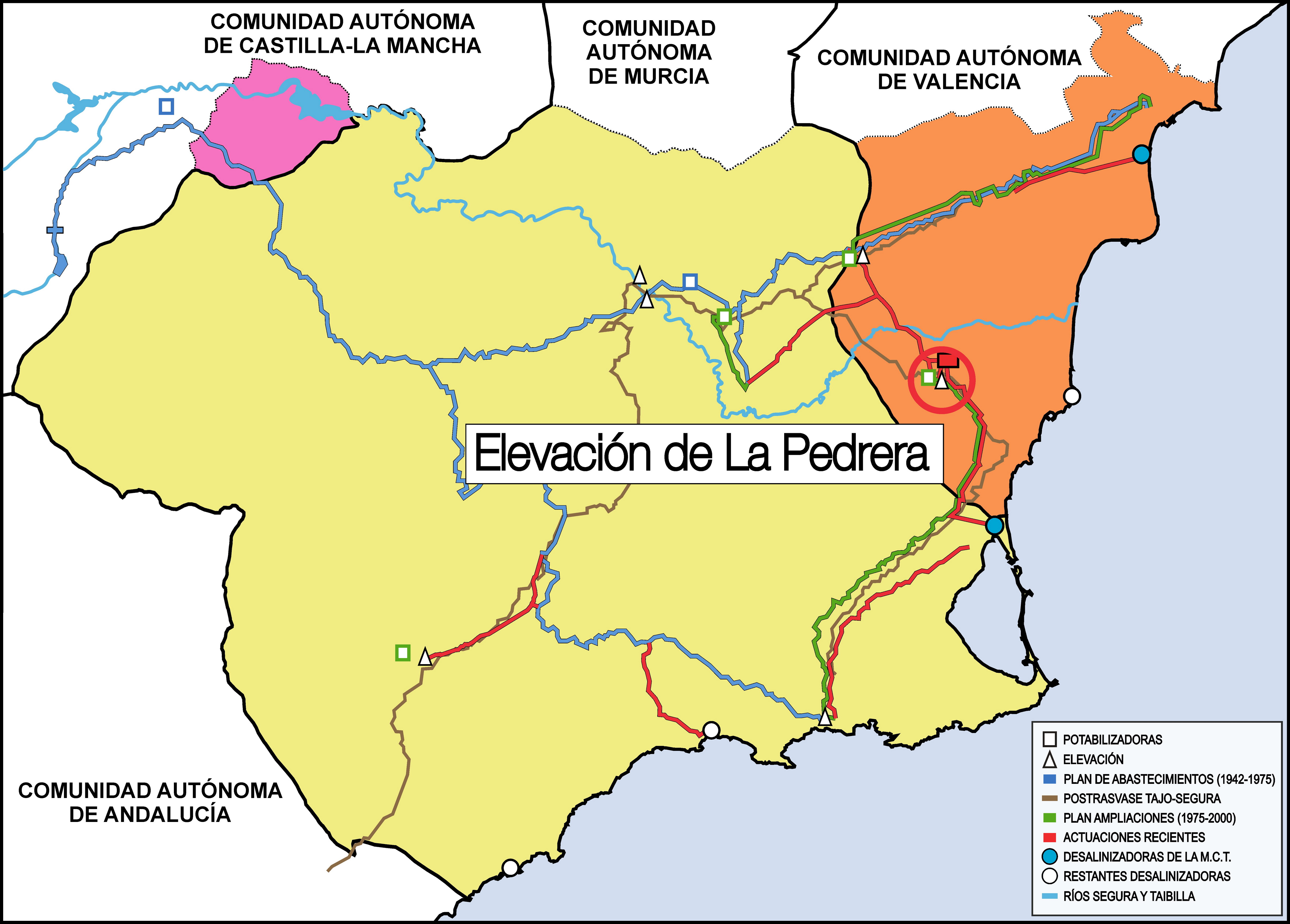 Mapa de la elevación de La Pedrera