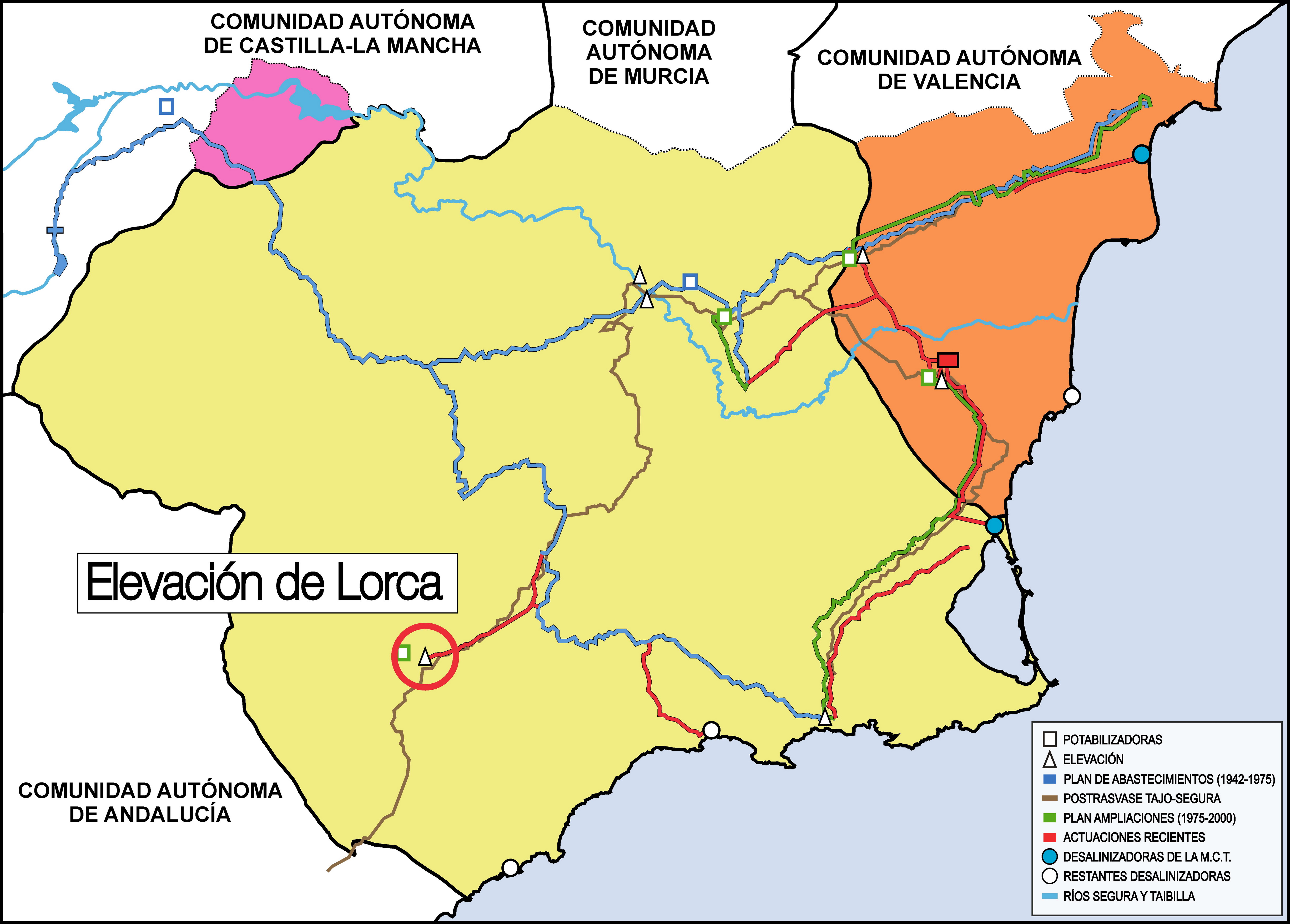Mapa de Elevación de Lorca